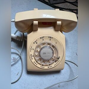 Vintage Rotary Dial Telephone in Cream